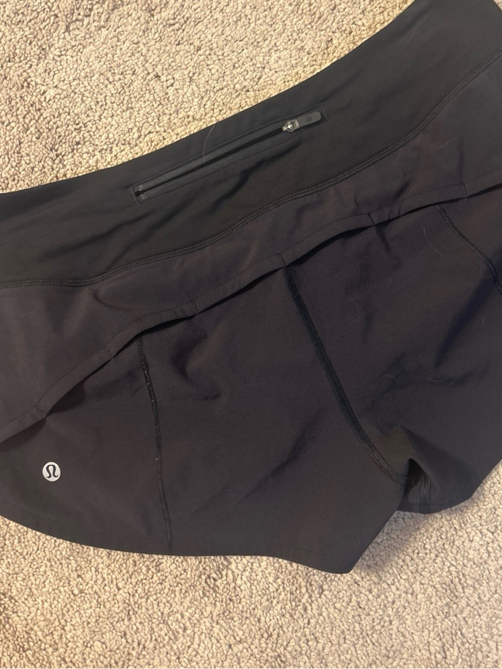 lululemon athletica Black High-Rise Bike Shorts with Rear Zip Pocket